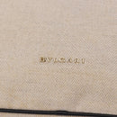 BVLGARI Hand Bag Canvas 2way Beige Gold Tone Auth 202121A-20