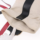 BVLGARI Hand Bag Canvas 2way Beige Gold Tone Auth 202121A-22
