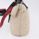 BVLGARI Hand Bag Canvas 2way Beige Gold Tone Auth 202121A-4