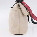 BVLGARI Hand Bag Canvas 2way Beige Gold Tone Auth 202121A-5