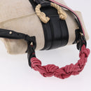 BVLGARI Hand Bag Canvas 2way Beige Gold Tone Auth 202121A-8