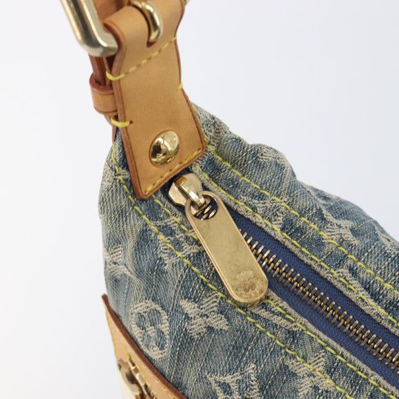 LOUIS VUITTON Monogram Denim Buggy PM Shoulder Bag Blue M95049 LV Auth 202125V