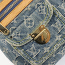 LOUIS VUITTON Monogram Denim Buggy PM Shoulder Bag Blue M95049 LV Auth 202125V-20