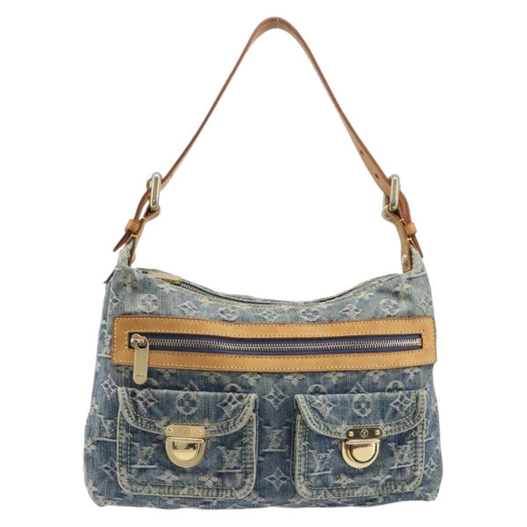 LOUIS VUITTON Monogram Denim Buggy PM Shoulder Bag Blue M95049 LV Auth 202125V