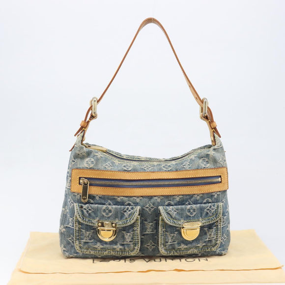 LOUIS VUITTON Monogram Denim Buggy PM Shoulder Bag Blue M95049 LV Auth 202125V