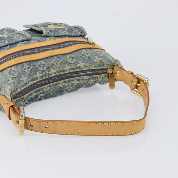 LOUIS VUITTON Monogram Denim Buggy PM Shoulder Bag Blue M95049 LV Auth 202125V