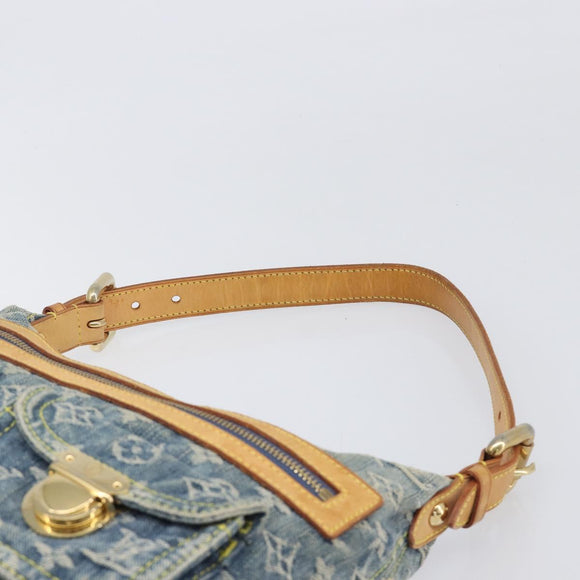 LOUIS VUITTON Monogram Denim Buggy PM Shoulder Bag Blue M95049 LV Auth 202125V