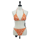 LOUIS VUITTON Swimwear Bikini Polyester Orange White LV Auth 202126M-1