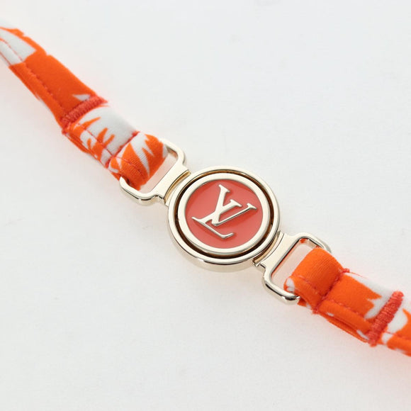 LOUIS VUITTON Swimwear Bikini Polyester Orange White LV Auth 202126M