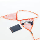 LOUIS VUITTON Swimwear Bikini Polyester Orange White LV Auth 202126M-14