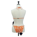 LOUIS VUITTON Swimwear Bikini Polyester Orange White LV Auth 202126M-2