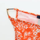 LOUIS VUITTON Swimwear Bikini Polyester Orange White LV Auth 202126M-26