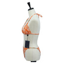 LOUIS VUITTON Swimwear Bikini Polyester Orange White LV Auth 202126M-3