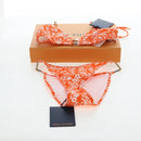 LOUIS VUITTON Swimwear Bikini Polyester Orange White LV Auth 202126M-39