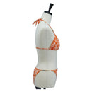 LOUIS VUITTON Swimwear Bikini Polyester Orange White LV Auth 202126M-4