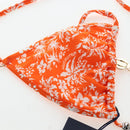 LOUIS VUITTON Swimwear Bikini Polyester Orange White LV Auth 202126M-6