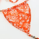 LOUIS VUITTON Swimwear Bikini Polyester Orange White LV Auth 202126M-8