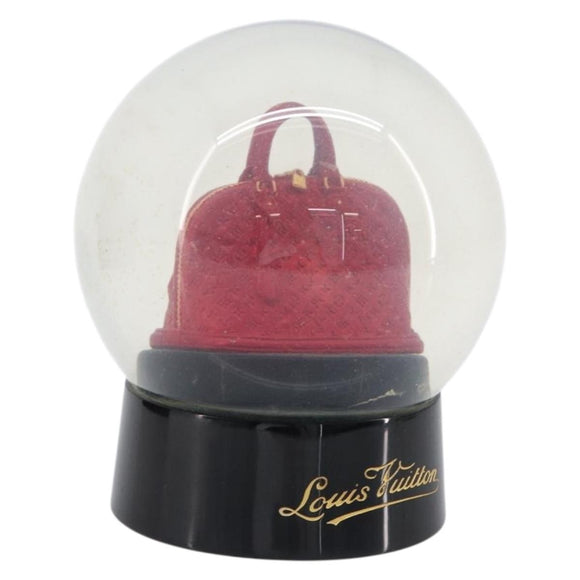 LOUIS VUITTON Alma Snow Globe Glass Red Clear LV Auth 202128