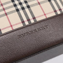 BURBERRY Nova Check Hand Bag Canvas Beige Silver Auth 202135-17