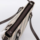 BURBERRY Nova Check Hand Bag Canvas Beige Silver Auth 202135-6