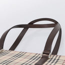 BURBERRY Nova Check Hand Bag Canvas Beige Silver Auth 202135-8