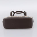 BURBERRY Nova Check Hand Bag Canvas Beige Silver Auth 202135-5