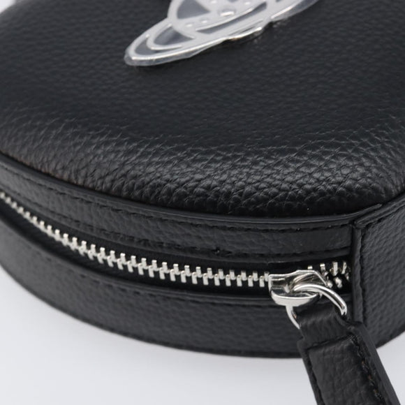 Vivienne Westwood Shoulder Bag Leather Black Silver Auth 202138V