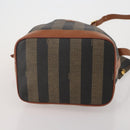 FENDI Pecan Shoulder Bag PVC Leather Brown Gold Tone Auth 202139-10