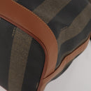 FENDI Pecan Shoulder Bag PVC Leather Brown Gold Tone Auth 202139-11