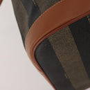 FENDI Pecan Shoulder Bag PVC Leather Brown Gold Tone Auth 202139-12