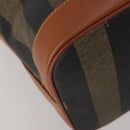 FENDI Pecan Shoulder Bag PVC Leather Brown Gold Tone Auth 202139-14