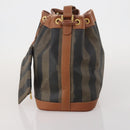 FENDI Pecan Shoulder Bag PVC Leather Brown Gold Tone Auth 202139-4