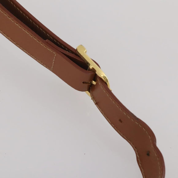 FENDI Pecan Shoulder Bag PVC Leather Brown Gold Tone Auth 202139