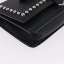 FENDI Chain Shoulder Bag Leather Black Silver 8M0346 Auth 202140-8