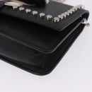 FENDI Chain Shoulder Bag Leather Black Silver 8M0346 Auth 202140-15