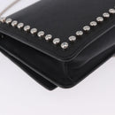 FENDI Chain Shoulder Bag Leather Black Silver 8M0346 Auth 202140-16