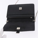 FENDI Chain Shoulder Bag Leather Black Silver 8M0346 Auth 202140-9