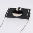 FENDI Chain Shoulder Bag Leather Black Silver 8M0346 Auth 202140-6