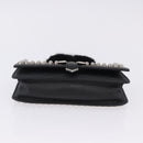 FENDI Chain Shoulder Bag Leather Black Silver 8M0346 Auth 202140-5
