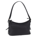 BURBERRY Shoulder Bag Leather Black Silver Auth 202141A-1