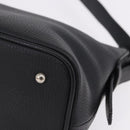 BURBERRY Shoulder Bag Leather Black Silver Auth 202141A-15