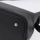 BURBERRY Shoulder Bag Leather Black Silver Auth 202141A-17