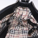 BURBERRY Shoulder Bag Leather Black Silver Auth 202141A-20