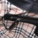 BURBERRY Shoulder Bag Leather Black Silver Auth 202141A-21