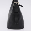 BURBERRY Shoulder Bag Leather Black Silver Auth 202141A-4