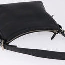 BURBERRY Shoulder Bag Leather Black Silver Auth 202141A-7