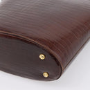 CELINE Shoulder Bag Leather Brown Gold Tone Auth 202143A-15