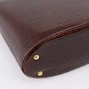 CELINE Shoulder Bag Leather Brown Gold Tone Auth 202143A-16