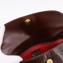 CELINE Shoulder Bag Leather Brown Gold Tone Auth 202143A-10