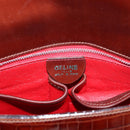 CELINE Shoulder Bag Leather Brown Gold Tone Auth 202143A-17